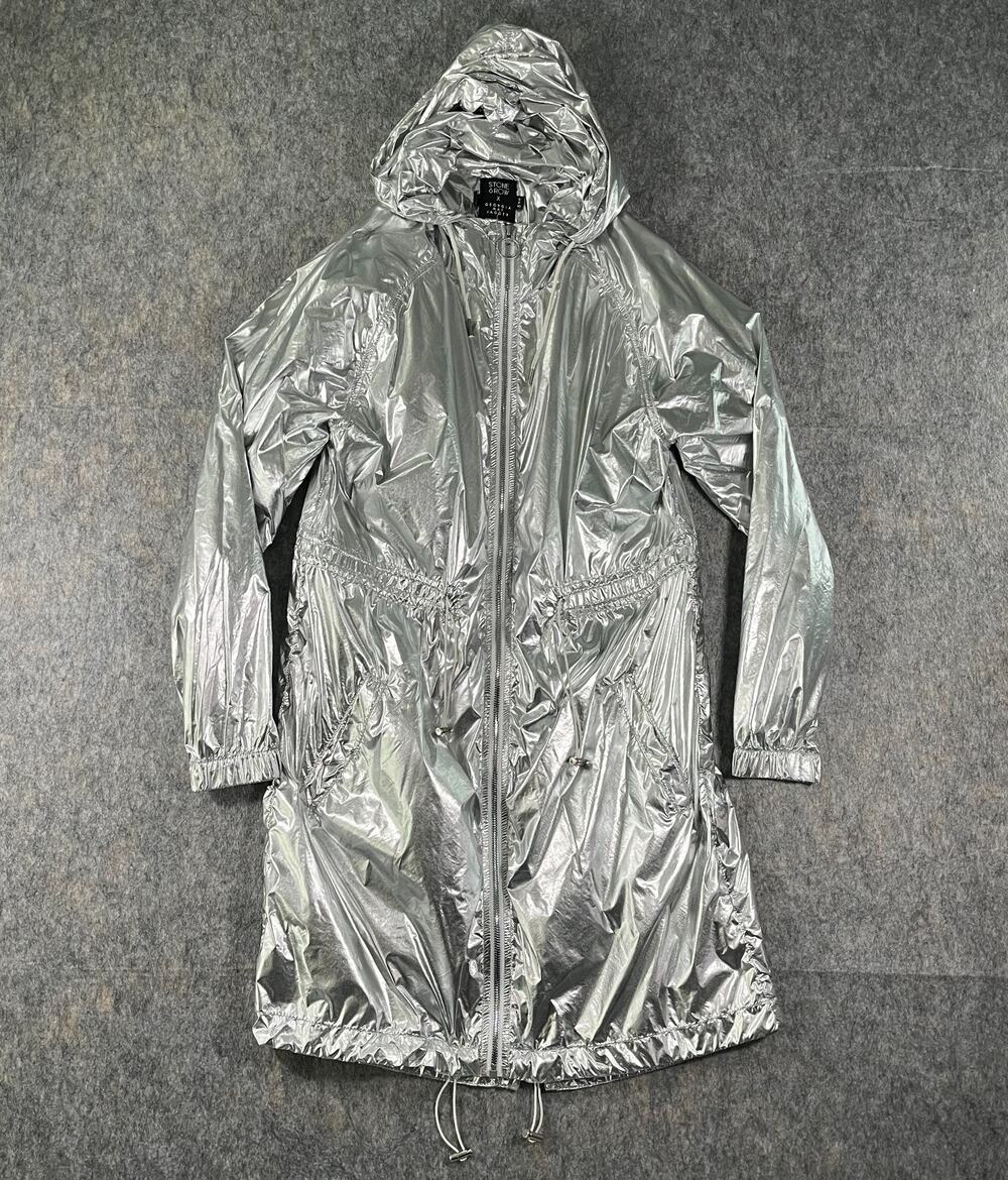 Stone Row Georgia May Jagger Rain Jacket / Women's Small /Volcom Metallic Silver